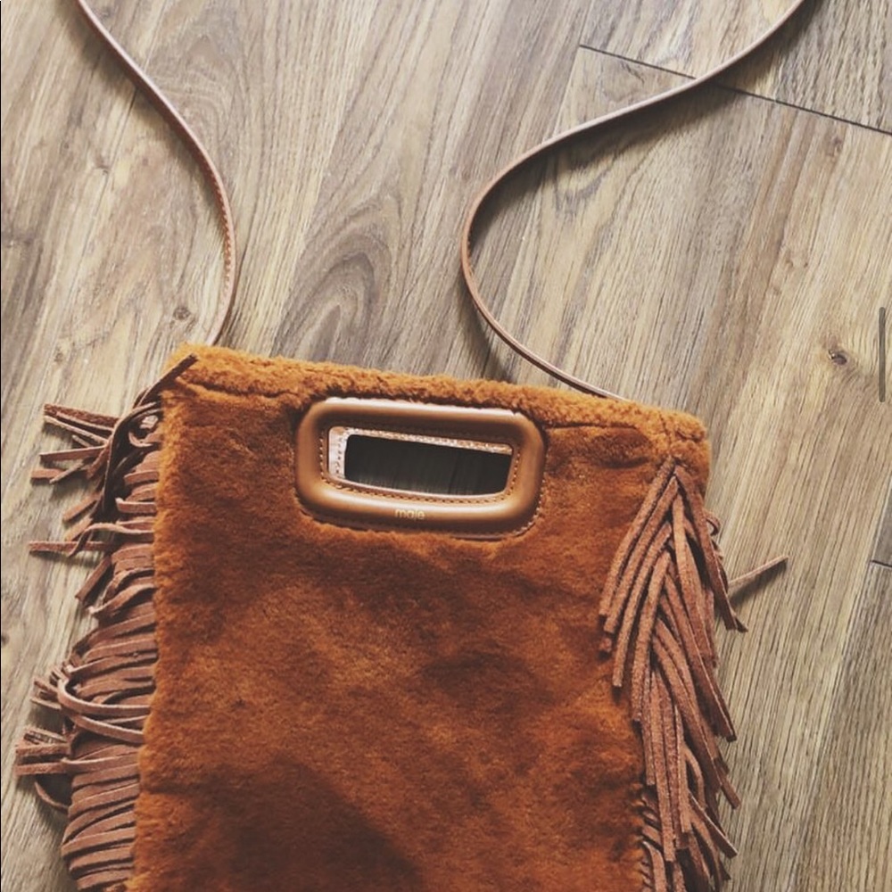 Maje M Brown Faux Fur Bag